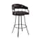 Armen Living Valerie 30" Swivel Brown Faux Leather and Java Brown Metal Bar Stool LCVLBAJVCHO30 - alternate 1
